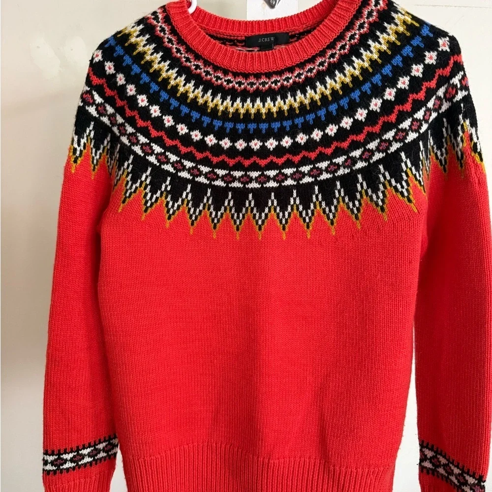 J. Crew Wool Blend Fair Isle Sweater